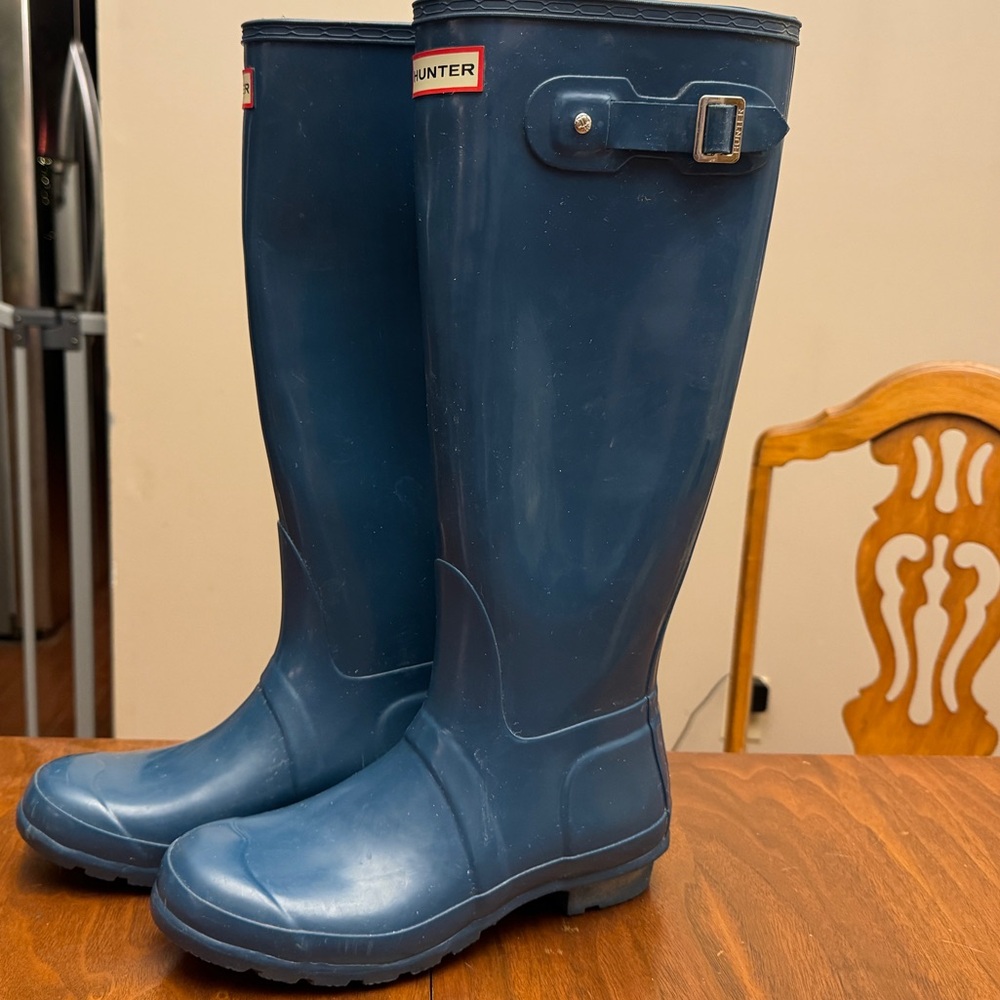 Tall Teal Hunter Original Gloss Rainboots